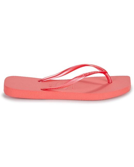 Havaianas Pink Flip Flops / Sandals (shoes) Slim Square