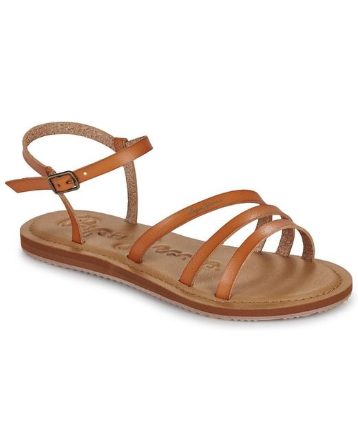 Pepe Jeans Brown Flat Sandals Rio Sand W