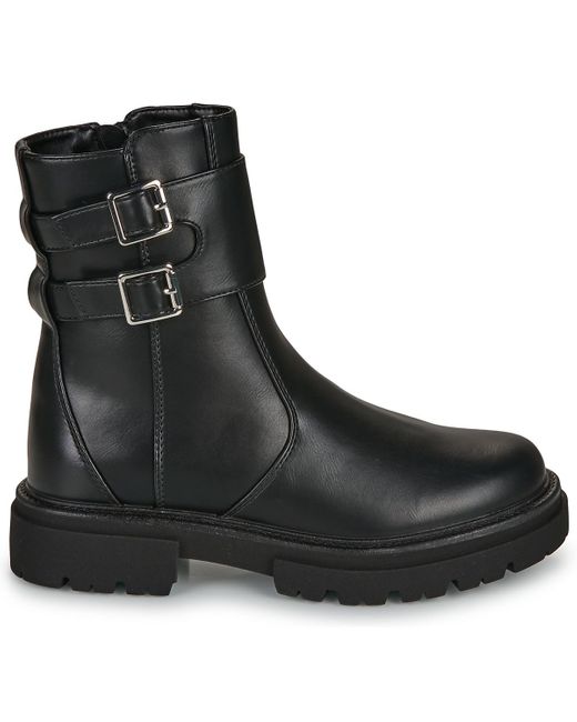 ONLY Black Mid Boots Onltrinity-7 Double Buckle