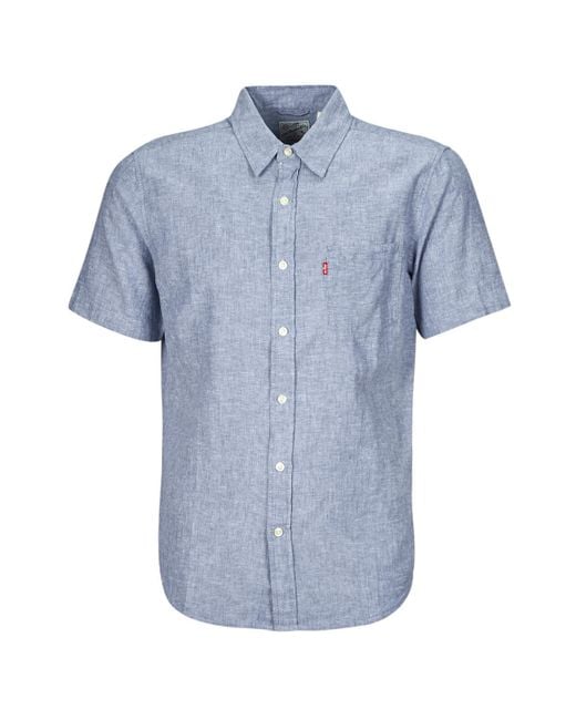 Levi's Blue Short Sleeved Shirt S/s Sunset 1 Pkt Standrd for men