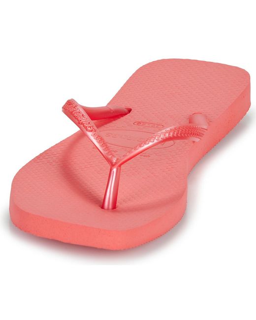 Havaianas Pink Flip Flops / Sandals (shoes) Slim Square