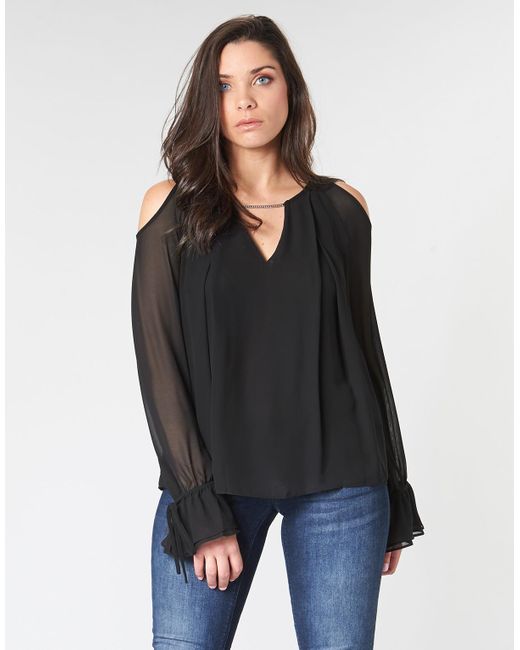 guess black blouse