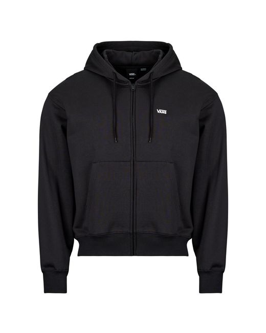 Vans Black Hoodies Left Chest Full Zip for men
