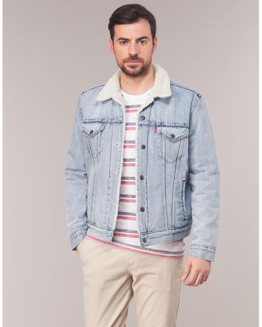 levi's sherpa trucker jacket blue