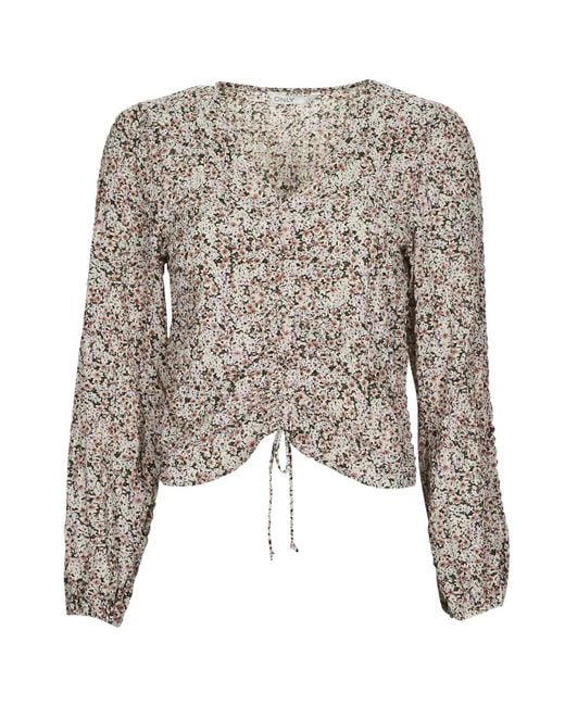 ONLY Brown Blouse Onlheidi L/s Ruching Top