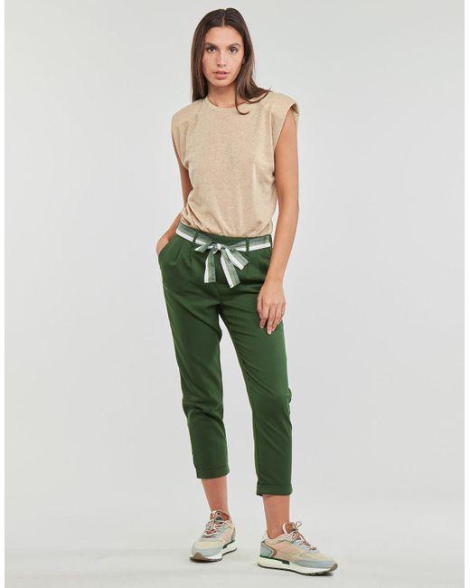 ONLY Green Trousers Onlrita Loose New Belt Pant Tlr