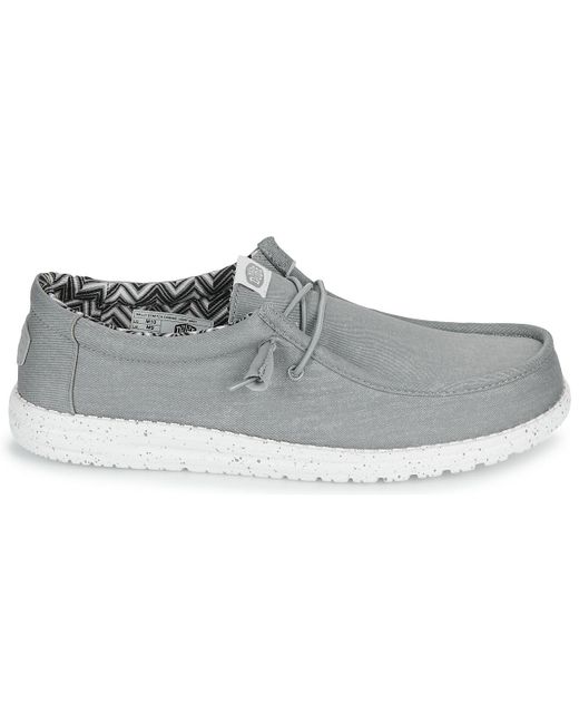 HeyDude Gray Slip-ons (shoes) Wally Stretch Canvas for men