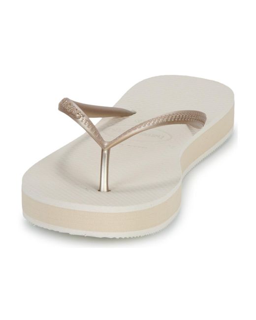 Havaianas White Flip Flops / Sandals (shoes) Slim Flatform