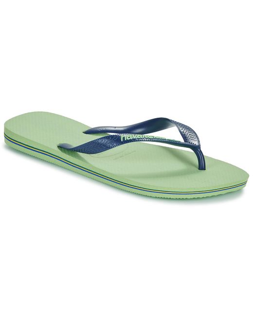 Havaianas Green Flip Flops / Sandals (shoes) Brasil Logo for men