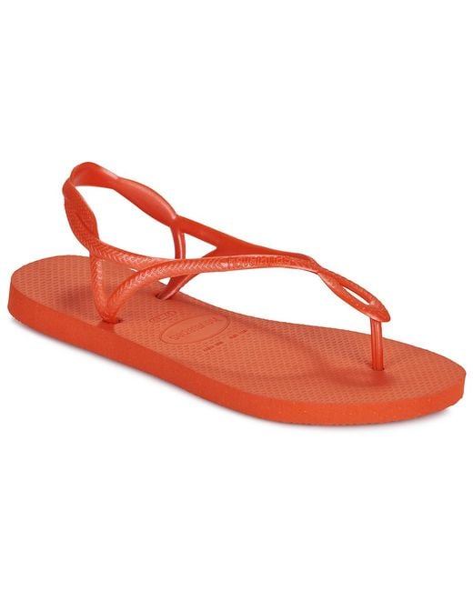 Havaianas Red Flat Sandals Luna