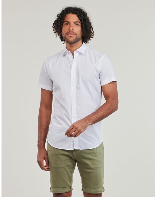 Jack & Jones White Short Sleeved Shirt Jjjoe Shirt Ss Plain for men