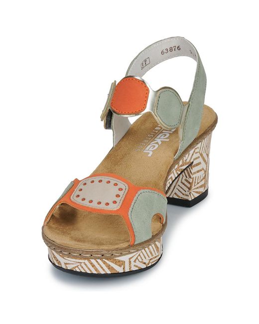 Rieker Metallic Heeled Sandals 63876-91
