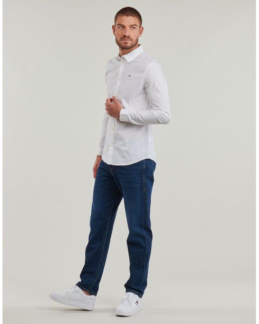 Tommy Hilfiger White 's Tjm Original Long Sleeve Shirt for men