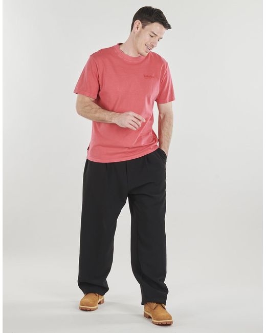 Timberland Pink T Shirt RUGGED Active Gear Back Graphic Tee for men