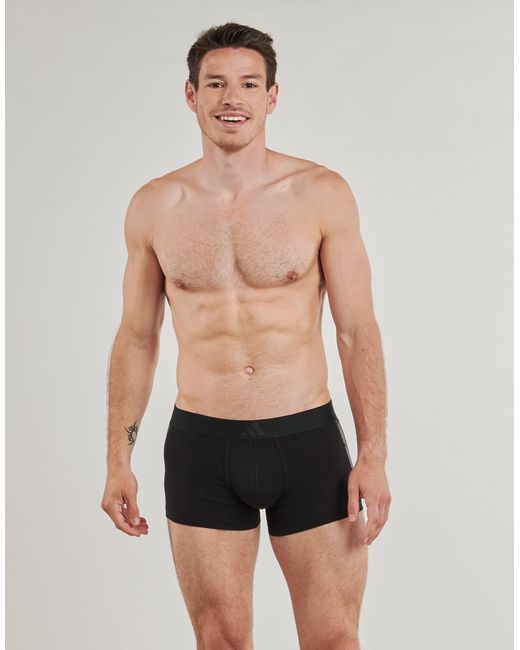 Adidas Black Boxer Shorts Active Flex Cotton 3 Stripes Pack De 2 for men