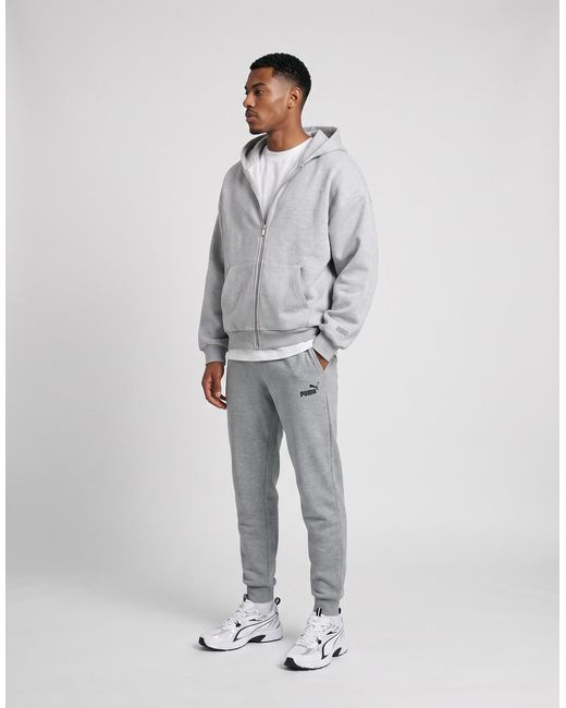 PUMA Gray Tracksuit Bottoms Ess No. 1 Logo Sweatpants Fl Cl for men