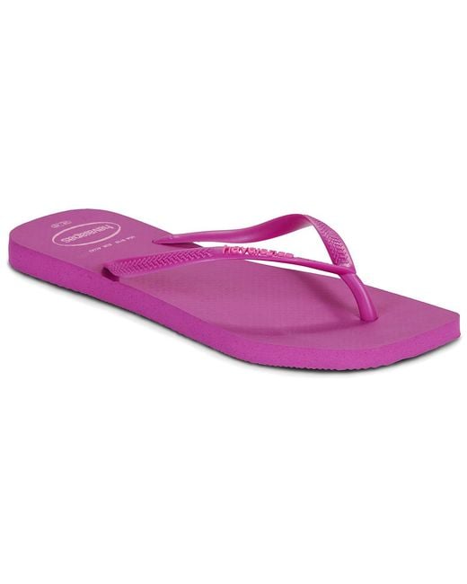Havaianas Purple Flip Flops / Sandals (shoes) Square Logo Pop Up