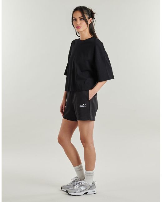 PUMA Black Shorts Ess Small No. 1 Logo 5' High-waist Shorts Tr