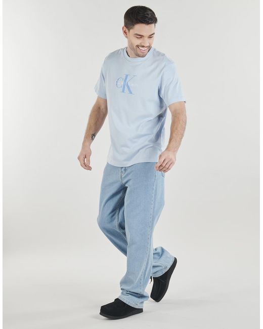 Calvin Klein Blue T Shirt Ss Hero Monologo Tee 20s for men