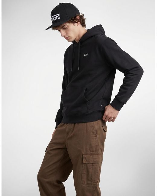 Vans Black Hoodies Left Chest Pullover for men