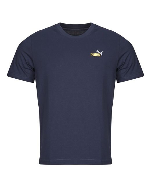 PUMA Blue T Shirt Ess 2 Color Small Logo Tee for men