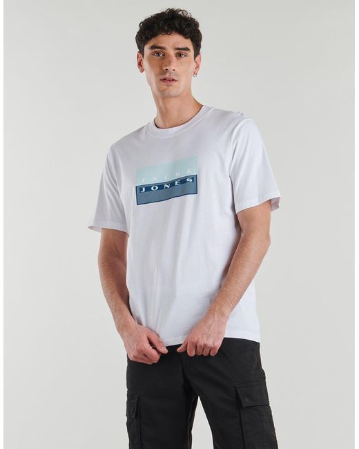 Jack & Jones Blue T Shirt Jcofusion Dots Print for men