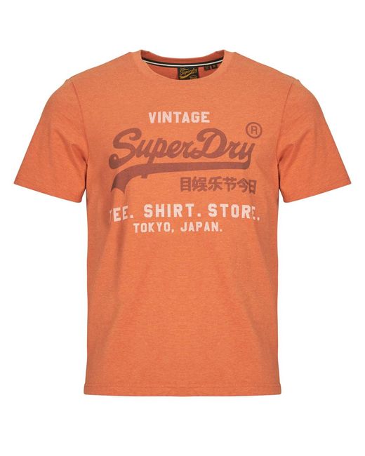 Superdry Orange T Shirt Vl Heritage Relaxed Tee for men