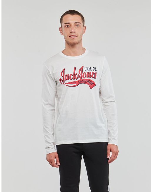 Jack & Jones Gray Long Sleeve T-shirt Jjelogo Tee Ls O-neck 2 Col Aw23 Sn for men
