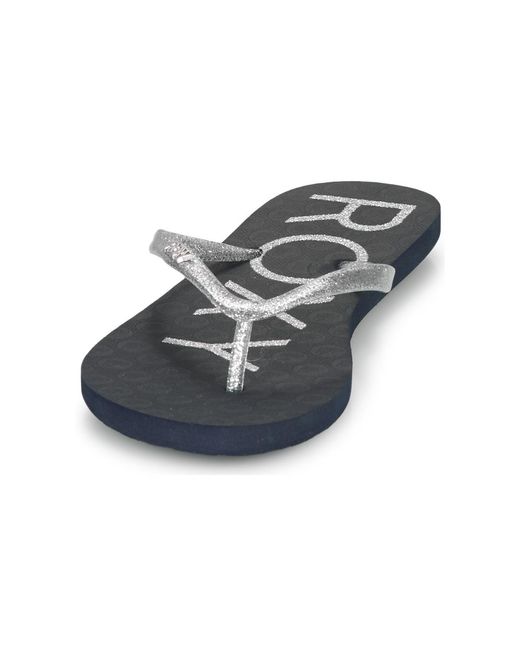 Roxy Blue Viva Sparkle Flip Flops / Sandals (shoes)