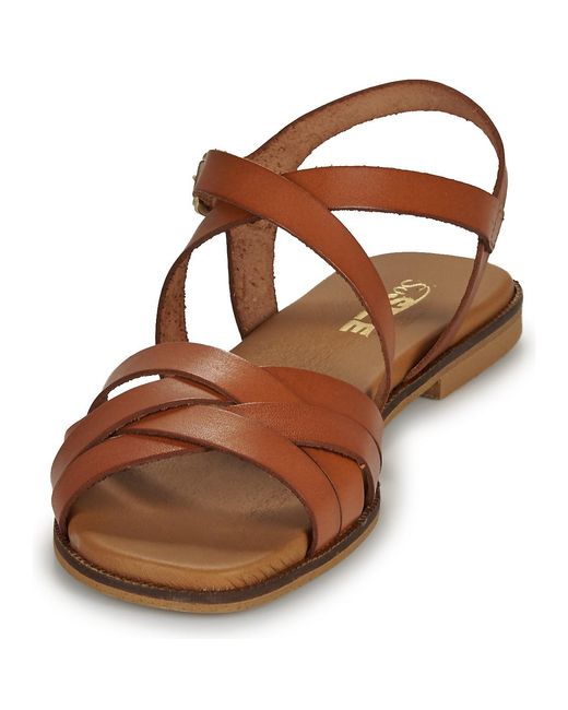 So Size Brown Flat Sandals Margot