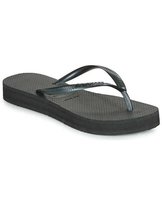 Havaianas Black Slim Flatform Flip Flops / Sandals (shoes)
