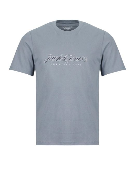 Jack & Jones Blue T Shirt Jormontauk Type Front for men