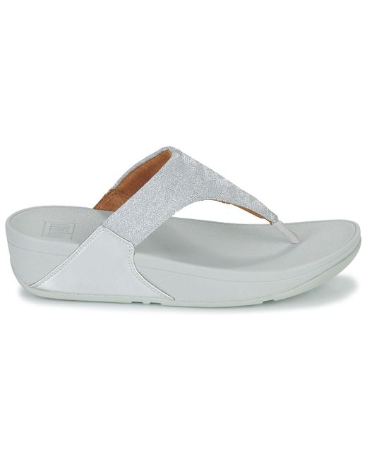 Fitflop Gray Flip Flops / Sandals (shoes) Lulu Shimmer Toe Post