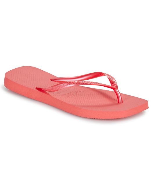 Havaianas Pink Flip Flops / Sandals (shoes) Slim Square