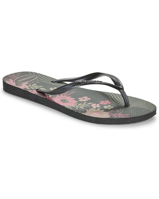 Havaianas Black Flip Flops / Sandals (shoes) Slim Organic