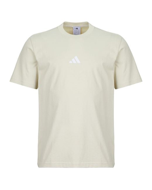 Adidas White T Shirt Essentials Small Logo Single Jersey T-shirt for men