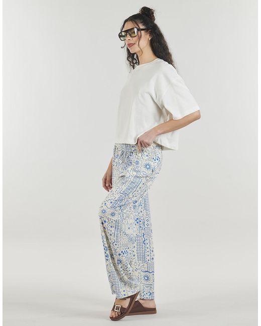 Billabong Blue Wide Leg / Harem Trousers Follow Me Prntd Elst Pnt