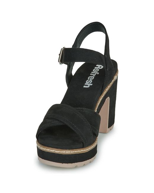 Refresh Black Sandals 171560