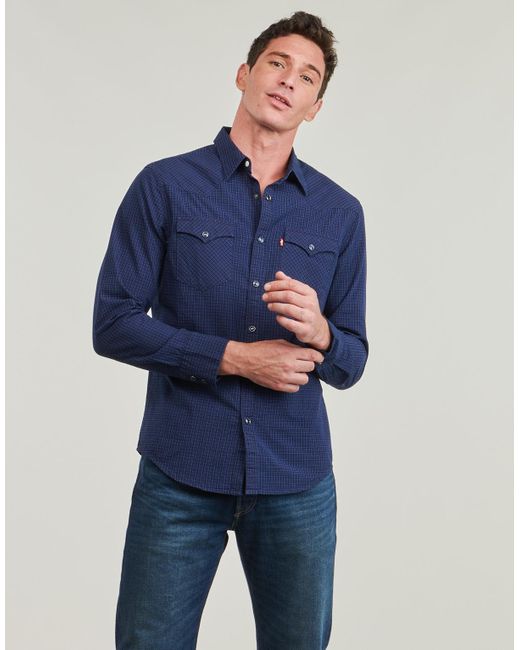 Levi's Blue Long Sleeved Shirt Barstow Western Standard for men