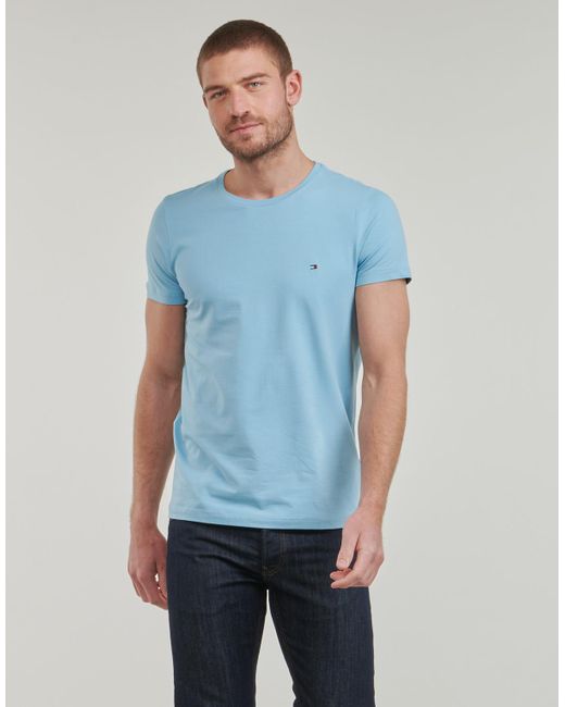 Tommy Hilfiger Blue T Shirt Stretch Slim Fit Tee for men