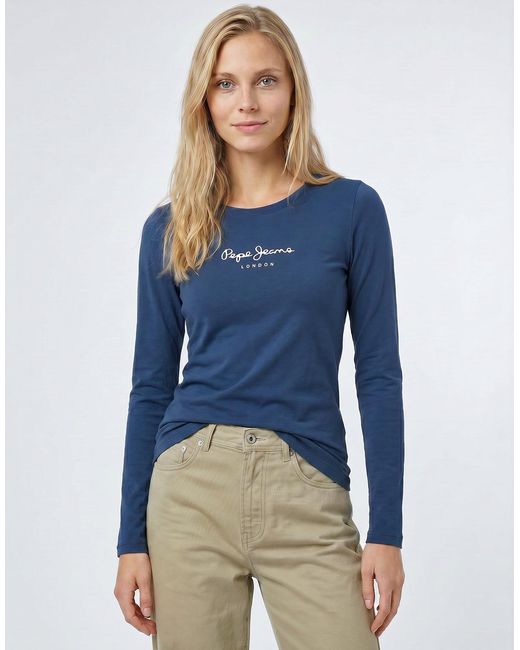 Pepe Jeans Blue Long Sleeve T-shirt New Virginia Ls N