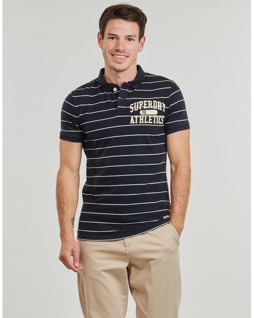 Superdry Blue Polo Shirt Vintage Athletic for men