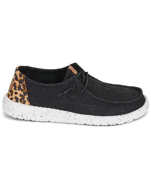 HeyDude Black Slip-ons (shoes) Wendy Wildcat Blk/lpd