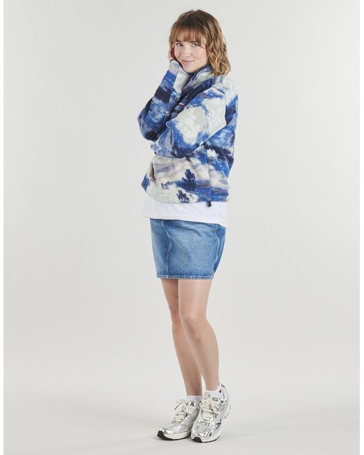 Columbia Blue Fleece Jacket Helvetia Ii Printed Cropped Half Snap Fleece