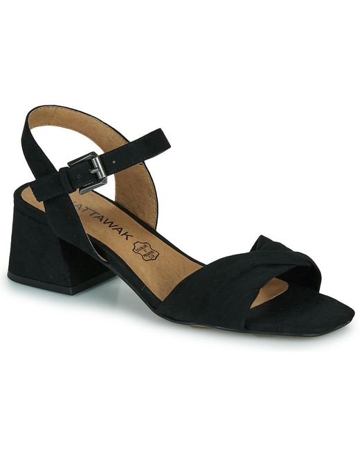 Chattawak Black Heeled Sandals Lorena