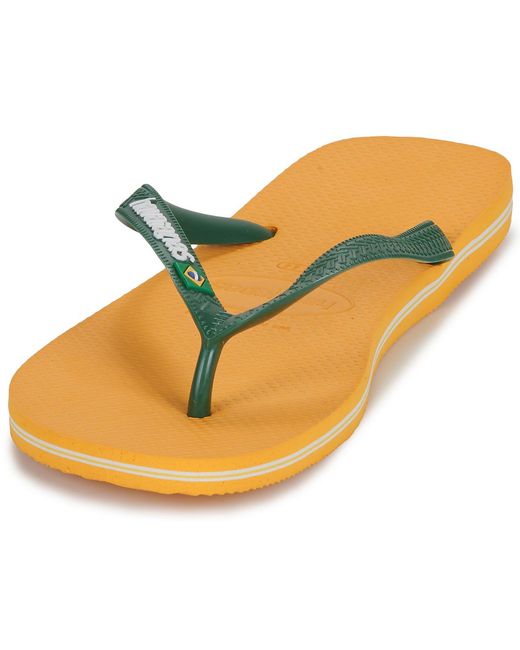 Havaianas Yellow Flip Flops / Sandals (shoes) Brasil Logo