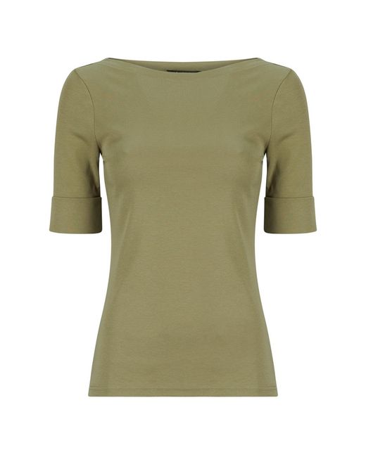 Ralph Lauren Green Long Sleeve T-shirt Judy Elbow Sleeve Knit