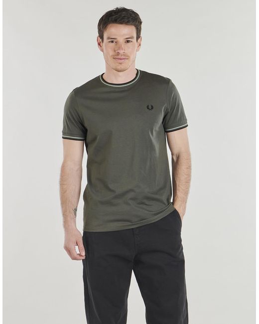 Fred Perry Green T Shirt Twin Tipped T-shirt for men
