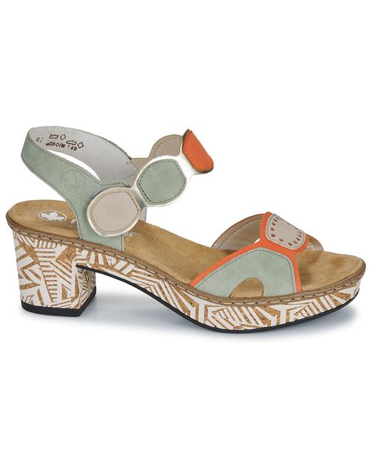 Rieker Metallic Heeled Sandals 63876-91