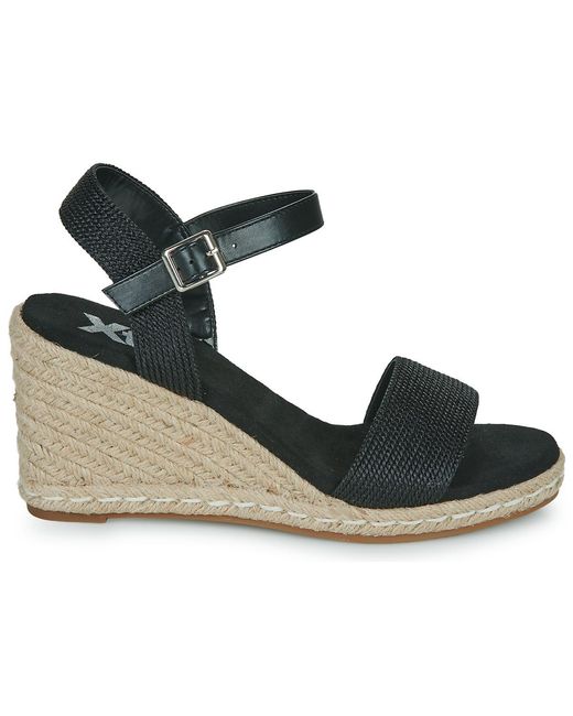 Xti Black Wedge Sandals 141420